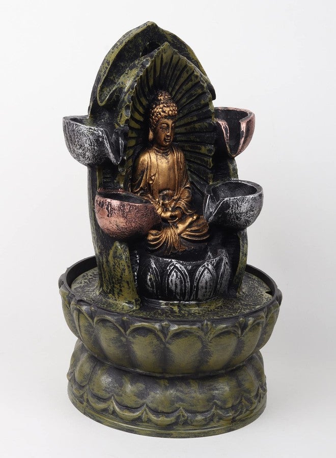 VIVARS Resin Lord Buddha Tabletop Waterfall Fountain Fengshui Indoor Decoration Zen Fountain For Home Office Bedroom Decor Multicolour - Image 4